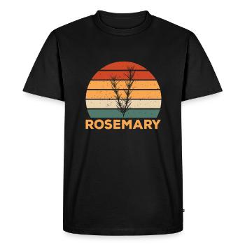 Retro Rosemary Design - Men's Premium Organic T-Shirt - black - Front - Nico (187cm)