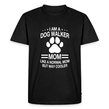Drôle de promeneur de chien pour maman - T-shirt Premium bio Homme - noir - Devant - Nico (187cm)