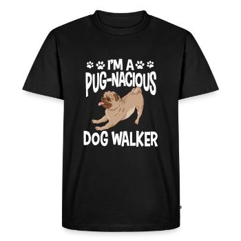 Promeneurs de chiens et amateurs de carlins - T-shirt Premium bio Homme - noir - Devant - Nico (187cm)