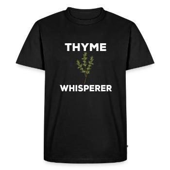 Thyme Whisperer - Men's Premium Organic T-Shirt - black - Front - Nico (187cm)