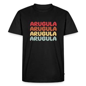 Arugula lettering - Men's Premium Organic T-Shirt - black - Front - Nico (187cm)