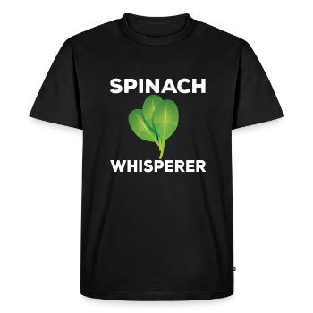 Spinach Whisperer - Men's Premium Organic T-Shirt - black - Front - Nico (187cm)