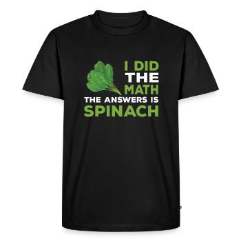 Funny Spinach Saying - Men's Premium Organic T-Shirt - black - Front - Nico (187cm)