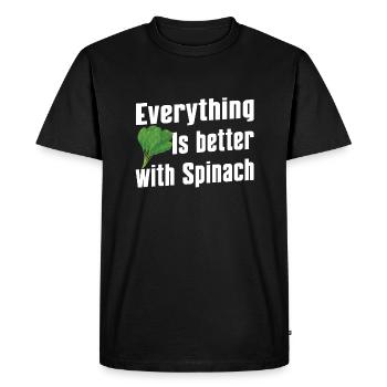 Spinach lover quote - Men's Premium Organic T-Shirt - black - Front - Nico (187cm)