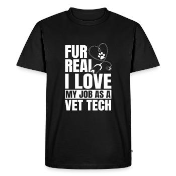 Funny veterinary technician pun - Men's Premium Organic T-Shirt - black - Front - Nico (187cm)