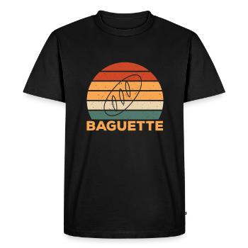 Baguette - T-shirt Premium bio Homme - noir - Devant - Nico (187cm)
