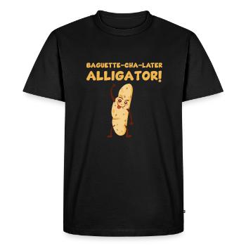 Funny Baguette Word Game - Men's Premium Organic T-Shirt - black - Front - Nico (187cm)
