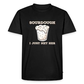 Funny Sourdough Design - Men's Premium Organic T-Shirt - black - Front - Nico (187cm)