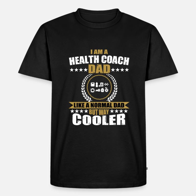 Gesundheitscoach Papa - Männer Premium Bio T-Shirt - Schwarz