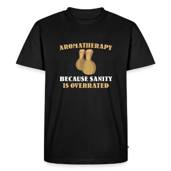 T-shirt drôle d’aromathérapie - T-shirt Premium bio Homme - noir - Devant - Nico (187cm)