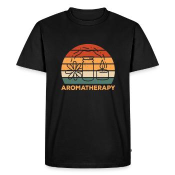 Conception d’aromathérapie rétro - T-shirt Premium bio Homme - noir - Devant - Nico (187cm)