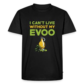 Huile d’olive vierge Evoo - T-shirt Premium bio Homme - noir - Devant - Nico (187cm)