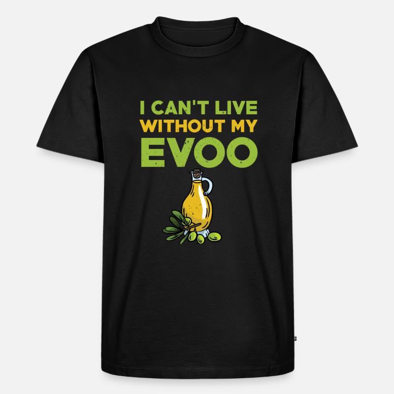 Natives Olivenöl Evoo - Männer Premium Bio T-Shirt - Schwarz