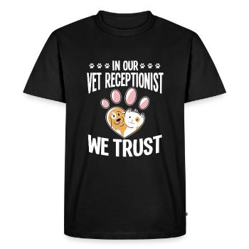 Cute veterinarian receptionist gift - Men's Premium Organic T-Shirt - black - Front - Nico (187cm)