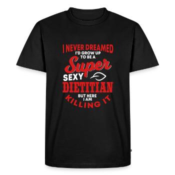 Drôle de dicton de nutritionniste - T-shirt Premium bio Homme - noir - Devant - Nico (187cm)
