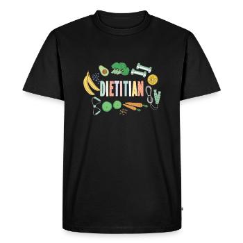 Excellent design de nutritionniste - T-shirt Premium bio Homme - noir - Devant - Nico (187cm)