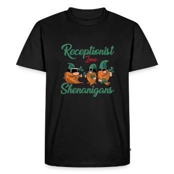Funny receptionist St. Patrick's Day - Men's Premium Organic T-Shirt - black - Front - Nico (187cm)