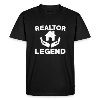 Broker legend - Men's Premium Organic T-Shirt - black - Front - Nico (187cm)