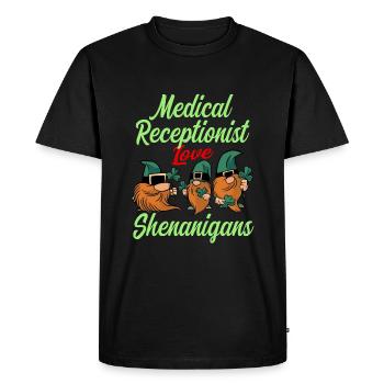 Réceptionniste médicale Saint-Patrick - T-shirt Premium bio Homme - noir - Devant - Nico (187cm)