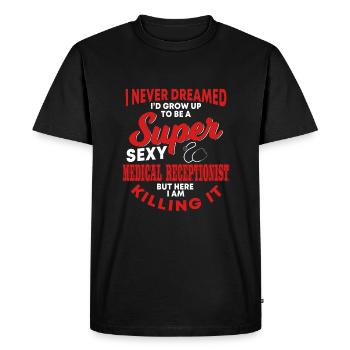 Drôle de réceptionniste médical - T-shirt Premium bio Homme - noir - Devant - Nico (187cm)
