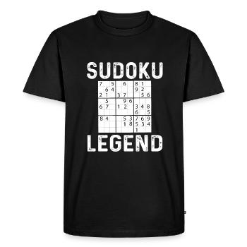Funny Sudoku Legend - Men's Premium Organic T-Shirt - black - Front - Nico (187cm)