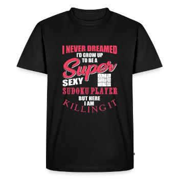 Funny Sudoku Player Shirt - Men's Premium Organic T-Shirt - black - Front - Nico (187cm)
