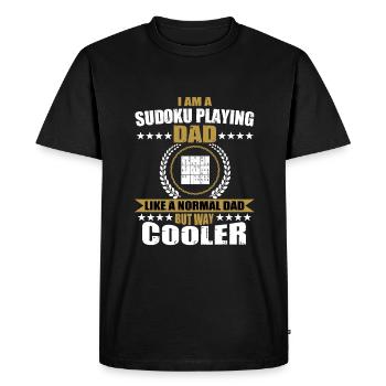 Sudoku Papa - Men's Premium Organic T-Shirt - black - Front - Nico (187cm)