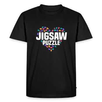 Conception de cœur de puzzle mignon pour Puzzler - T-shirt Premium bio Homme - noir - Devant - Nico (187cm)