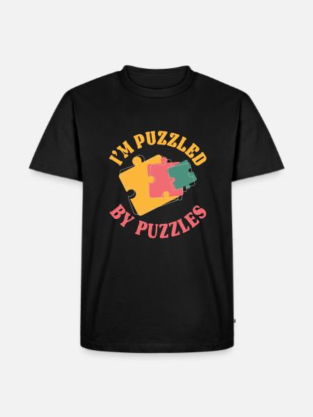 I'm confused by puzzles - Men's Premium Organic T-Shirt - black