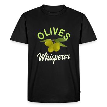 Olive Whisperer - T-shirt Premium bio Homme - noir - Devant - Nico (187cm)
