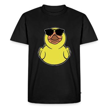 Rubber duck with sunglasses - Men's Premium Organic T-Shirt - black - Front - Nico (187cm)