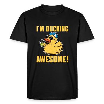 Funny squeaky duck - Men's Premium Organic T-Shirt - black - Front - Nico (187cm)