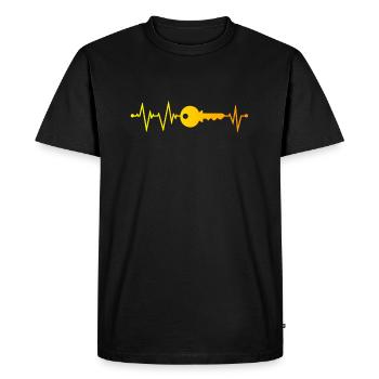 Key heartbeat - Men's Premium Organic T-Shirt - black - Front - Nico (187cm)