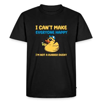 Drôle de canard en caoutchouc - T-shirt Premium bio Homme - noir - Devant - Nico (187cm)