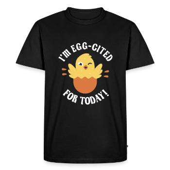 Egg-cited hatching chick - Men's Premium Organic T-Shirt - black - Front - Nico (187cm)
