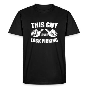 Drôle d’amateur de crochetage de serrure - T-shirt Premium bio Homme - noir - Devant - Nico (187cm)