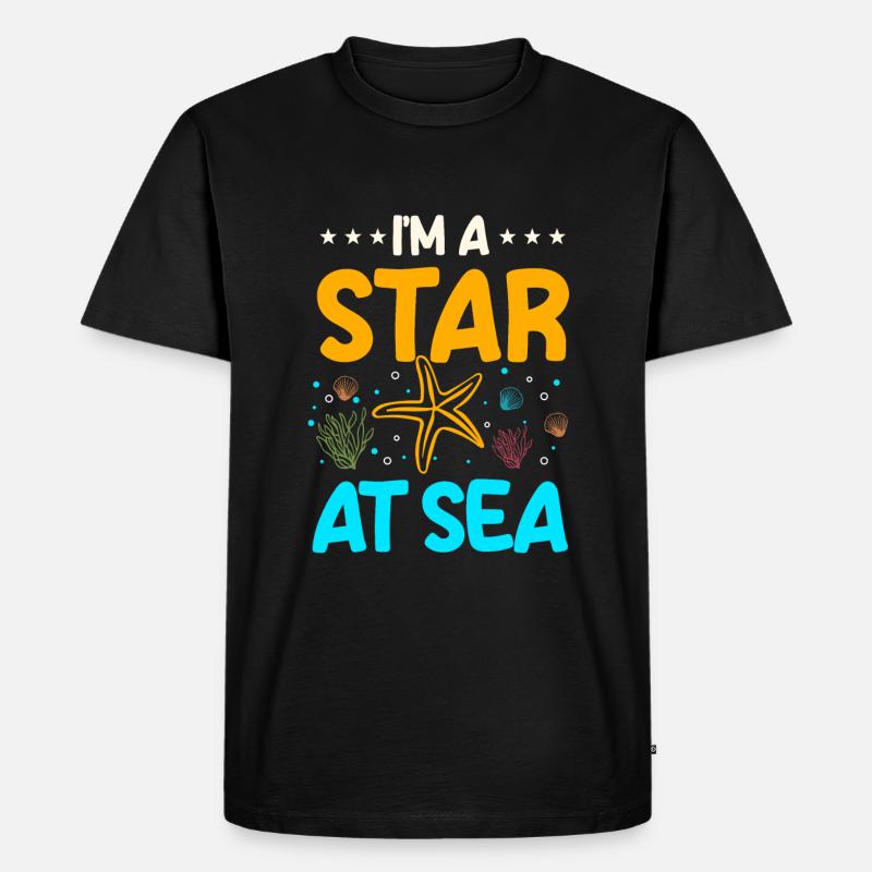 Lustiges Seestern Geschenkidee - Männer Premium Bio T-Shirt - Schwarz