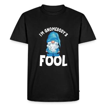 Drôle de gnome disant nains de jardin - T-shirt Premium bio Homme - noir - Devant - Nico (187cm)