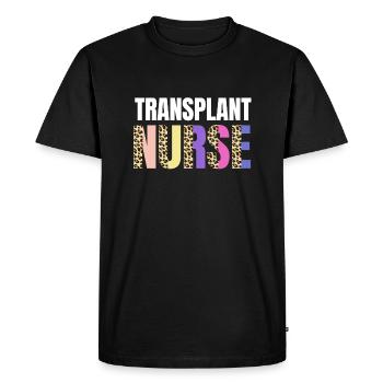 Cute transplant nurse leopard - Men's Premium Organic T-Shirt - black - Front - Nico (187cm)