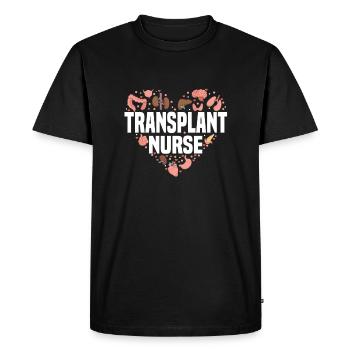 Cute Transplant Nurse Heart - Men's Premium Organic T-Shirt - black - Front - Nico (187cm)