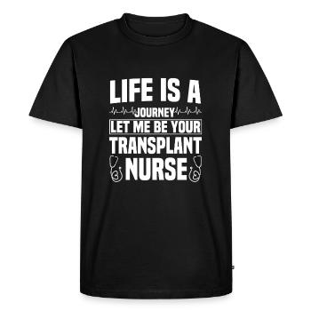 Big transplant sister says - Men's Premium Organic T-Shirt - black - Front - Nico (187cm)
