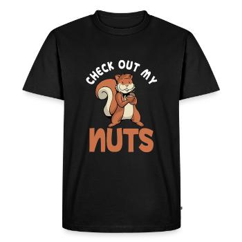 Écureuil - Regarde mes noix - T-shirt Premium bio Homme - noir - Devant - Nico (187cm)