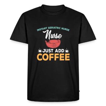 Retro Ferry Clothing Container Ship - Men's Premium Organic T-Shirt - black - Front - Nico (187cm)