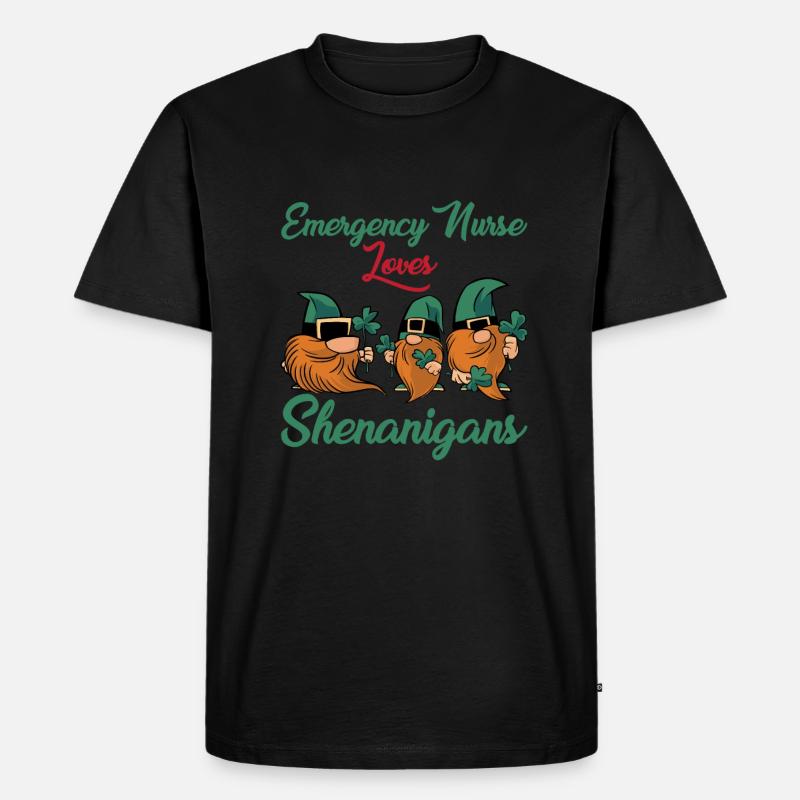 Notfallkrankenschwester St. Patrick's Day - Männer Premium Bio T-Shirt - Schwarz