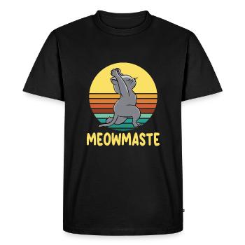 Chemise de chat de yoga Meowmaste drôle - T-shirt Premium bio Homme - noir - Devant - Nico (187cm)