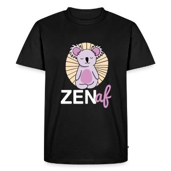 Funny Koala Yoga Zen AF - Men's Premium Organic T-Shirt - black - Front - Nico (187cm)