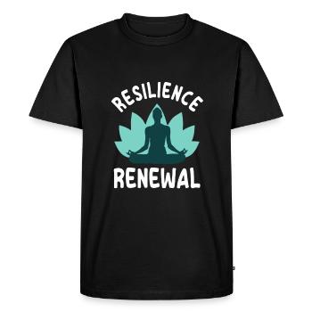 Yoga Mantra Design Fleur de Lotus - T-shirt Premium bio Homme - noir - Devant - Nico (187cm)