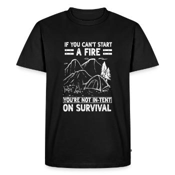 Fantastique dicton de bushcraft - T-shirt Premium bio Homme - noir - Devant - Nico (187cm)