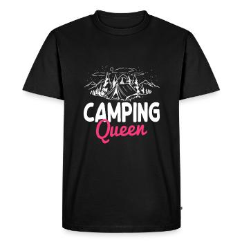 Fun Camping Queen - Men's Premium Organic T-Shirt - black - Front - Nico (187cm)