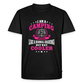 Funny Camping Grandma - Men's Premium Organic T-Shirt - black - Front - Nico (187cm)